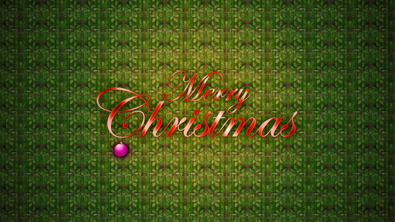 Merry Christmas Text — Green, Festive