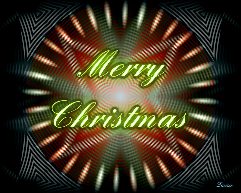 Merry Christmas Text — Red, Festive, Digital Art, Geometric Pattern