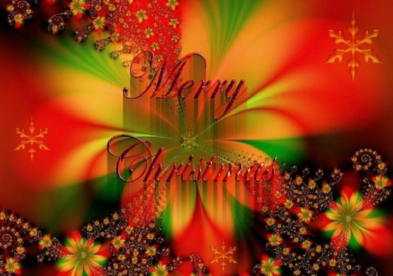 Merry Christmas Text — Red, Festive