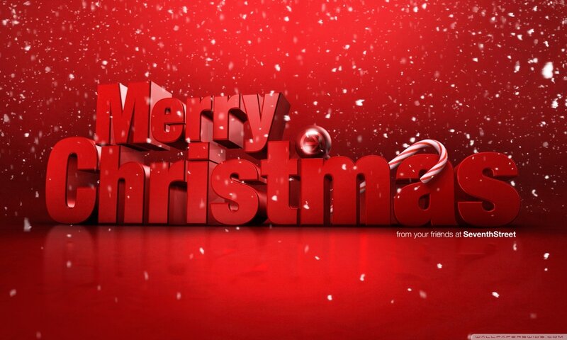 Merry Christmas Text — Red