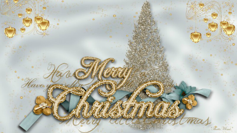 Merry Christmas Text — White