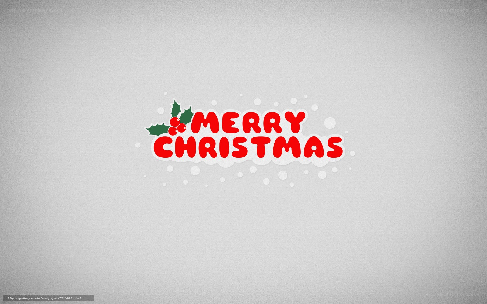 Merry Christmas text with holly