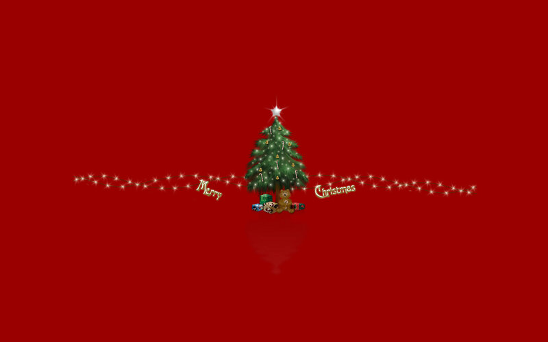 Merry Christmas tree scene