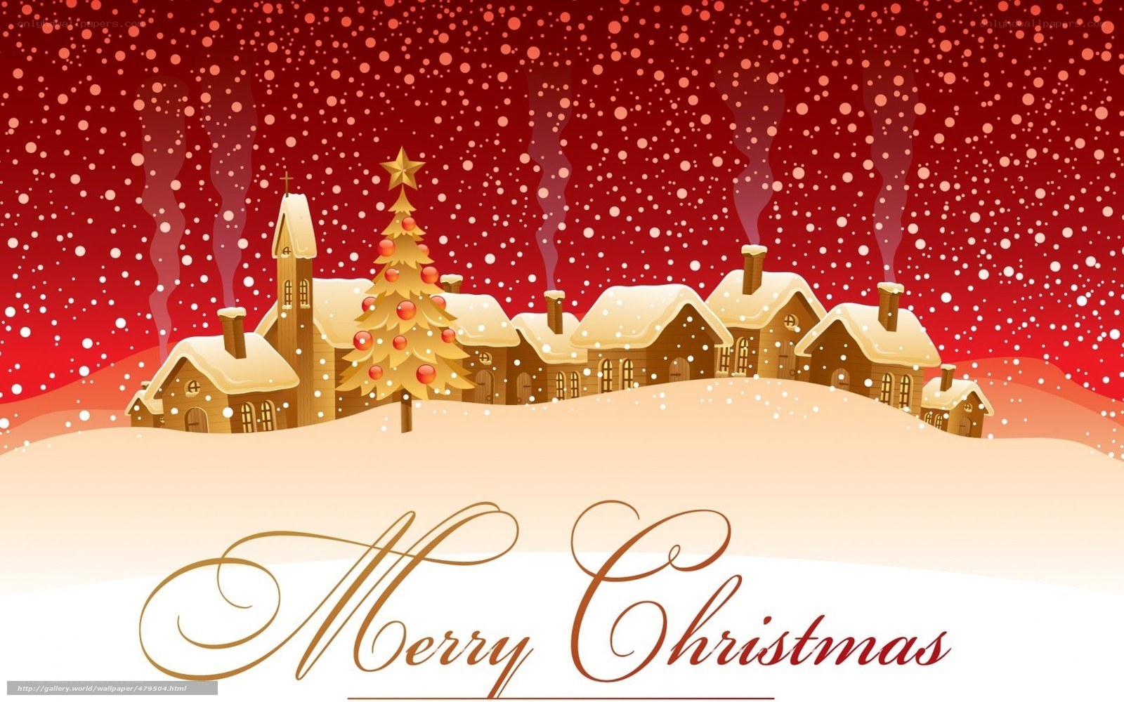 Merry Christmas village scene