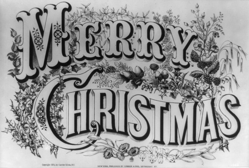 Merry Christmas vintage illustration