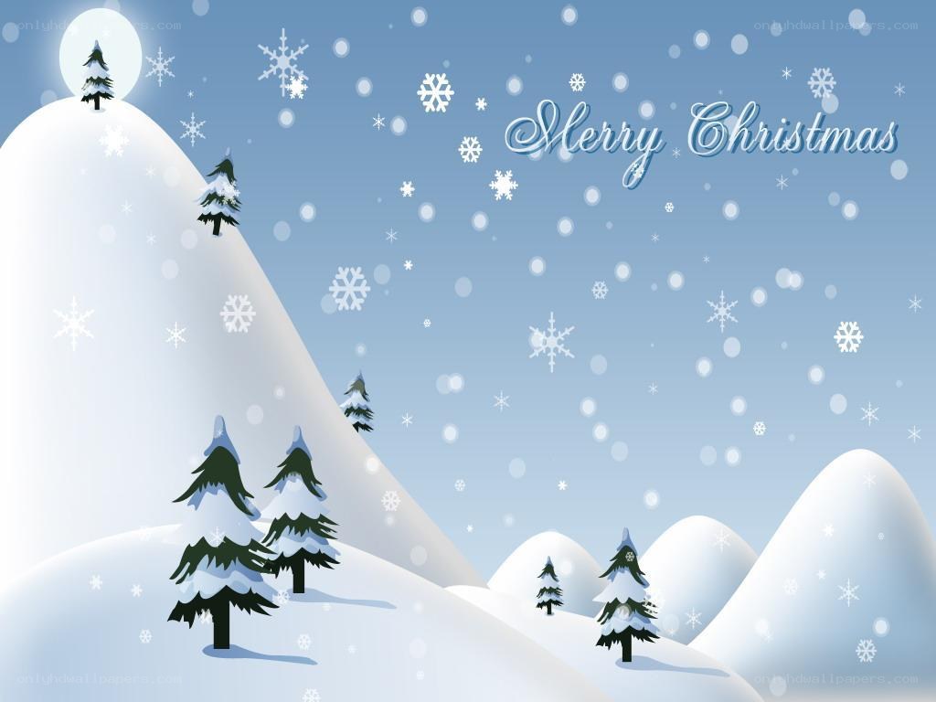 Merry Christmas winter scene
