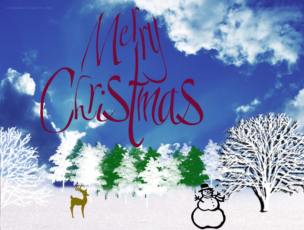 Merry Christmas winter scene