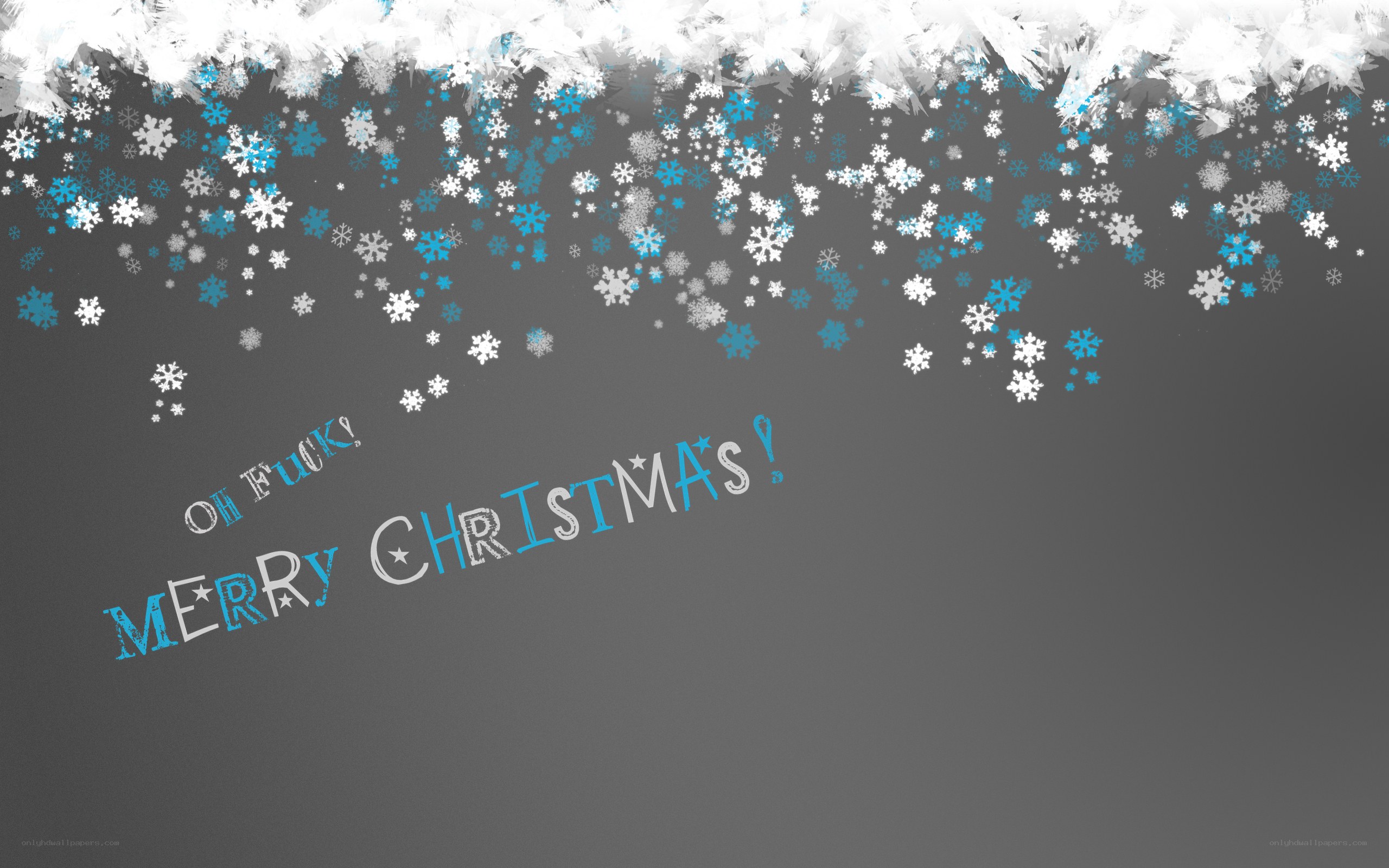 Merry Christmas with snowflakes