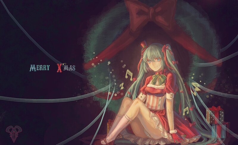 Merry Xmas anime girl