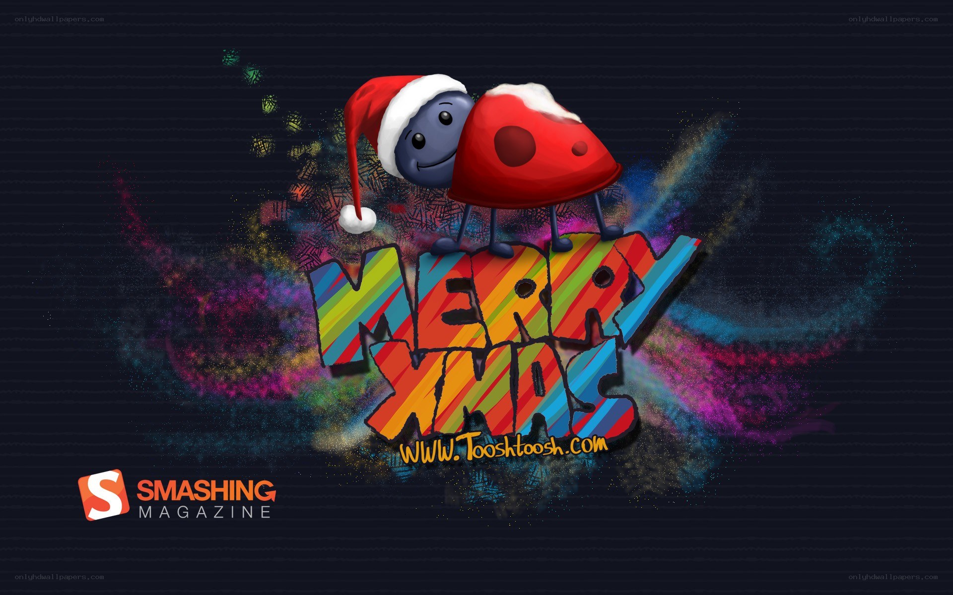 Merry Xmas with cartoon characters