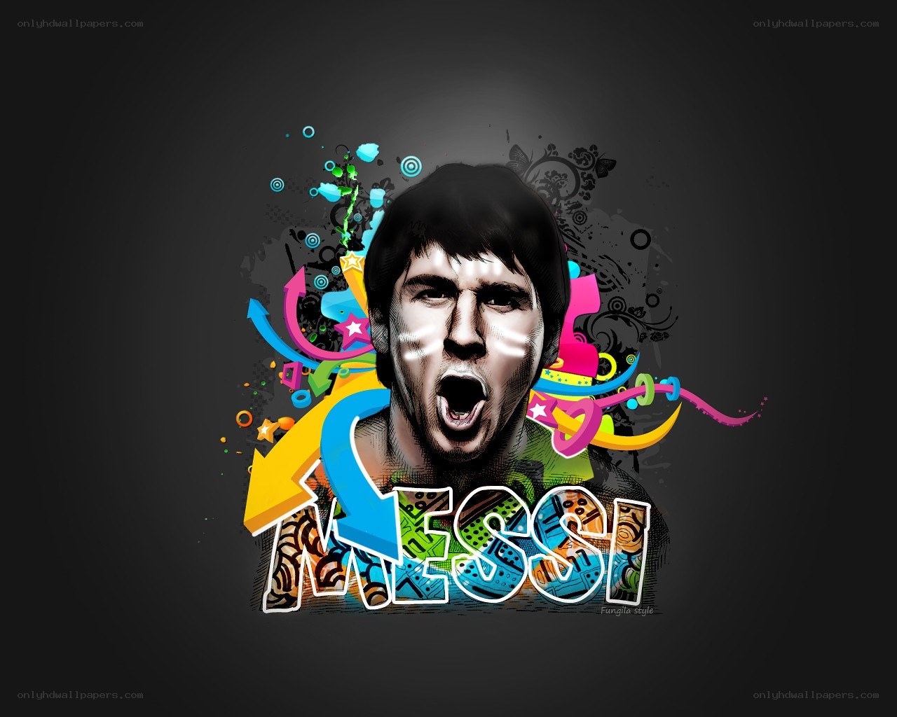 Messi art with colorful graphics
