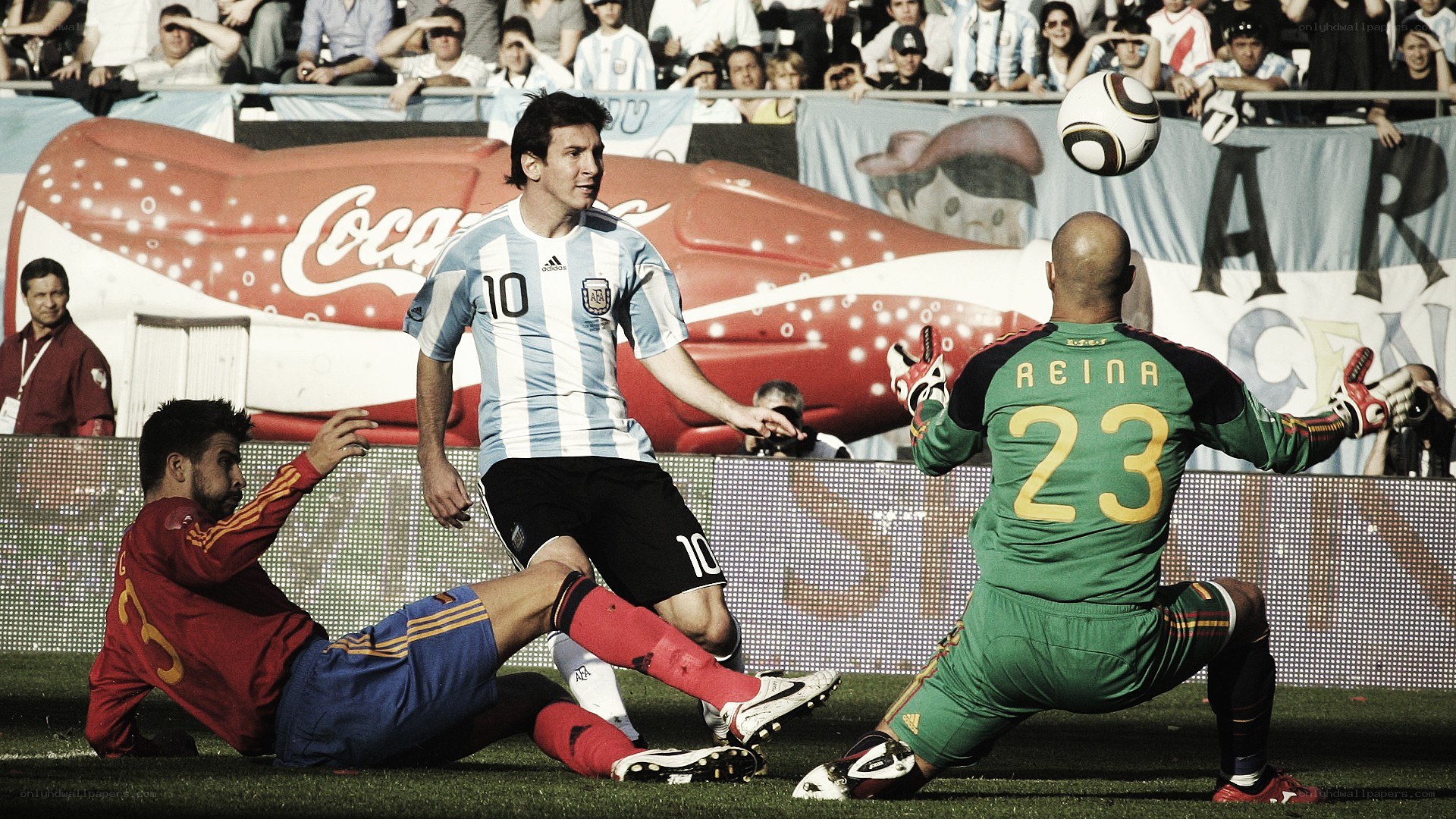 Messi in action during a soccer match