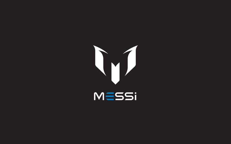 Messi logo on black background
