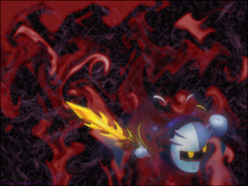 Meta Knight in fiery battle