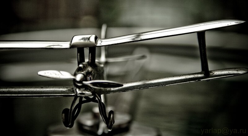 Metal airplane model close-up