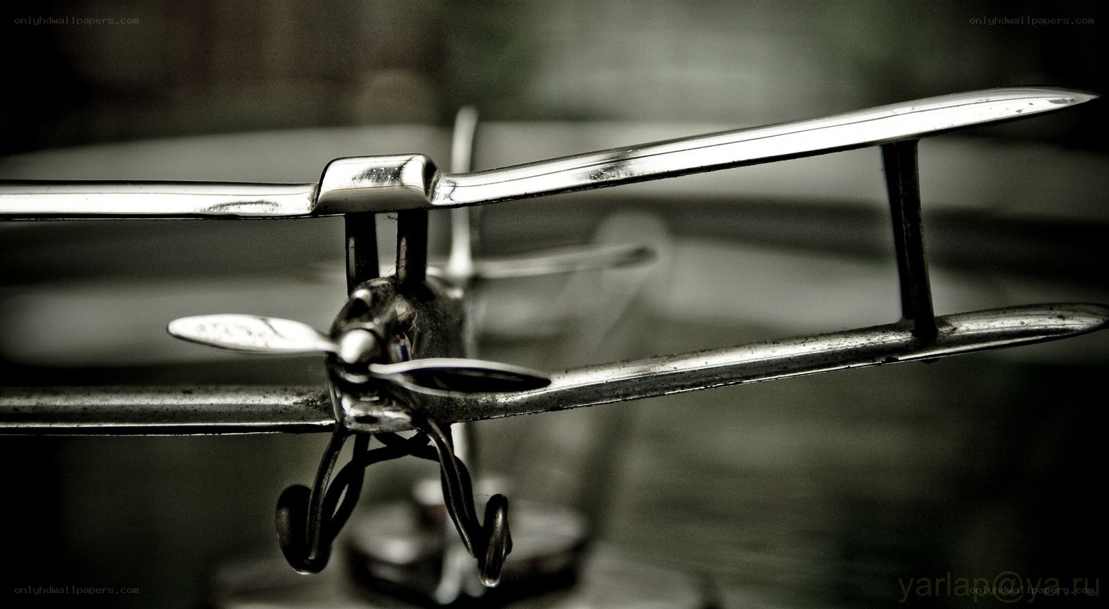 Metal airplane model close-up