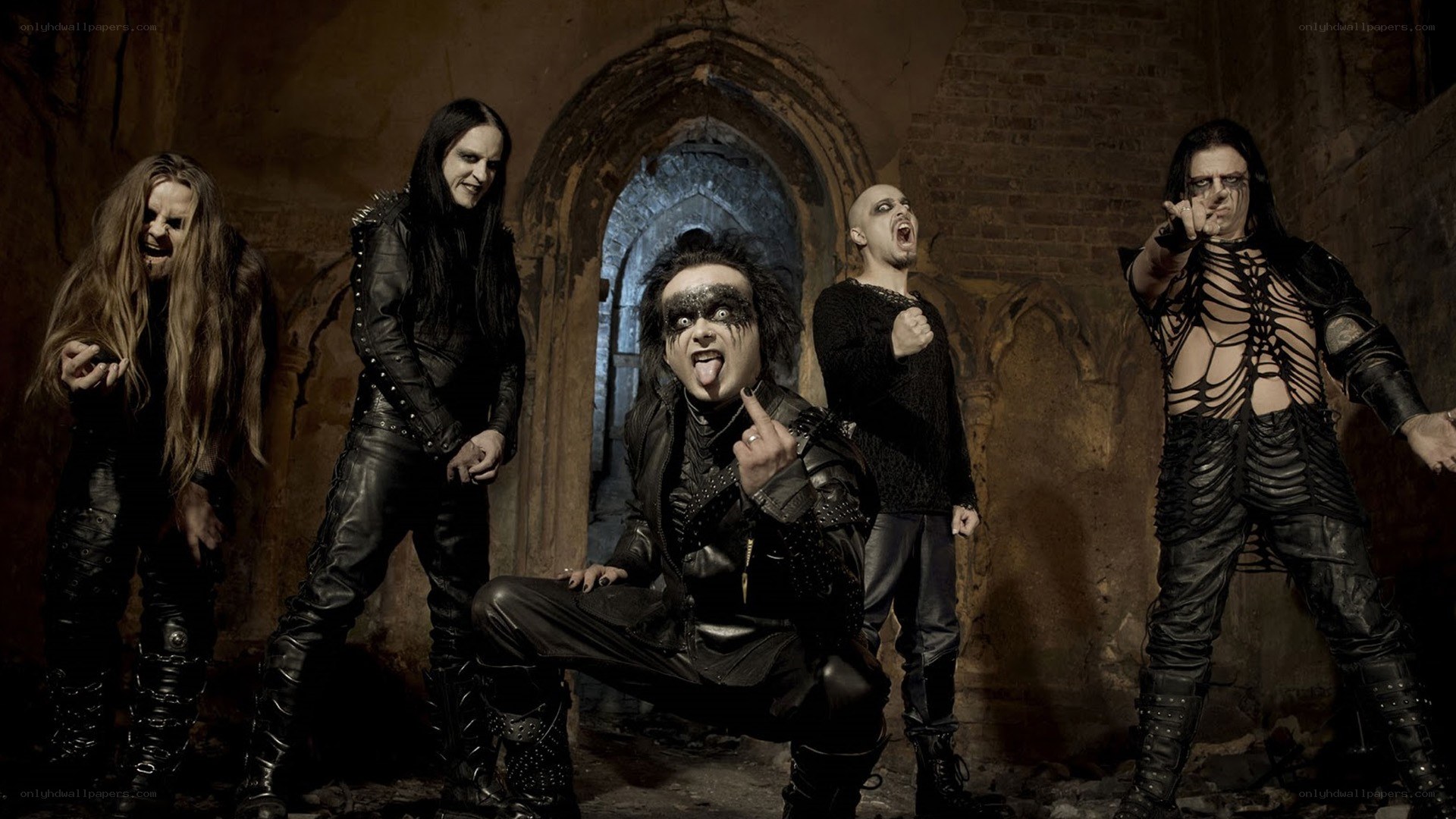 metal band in a gothic setting