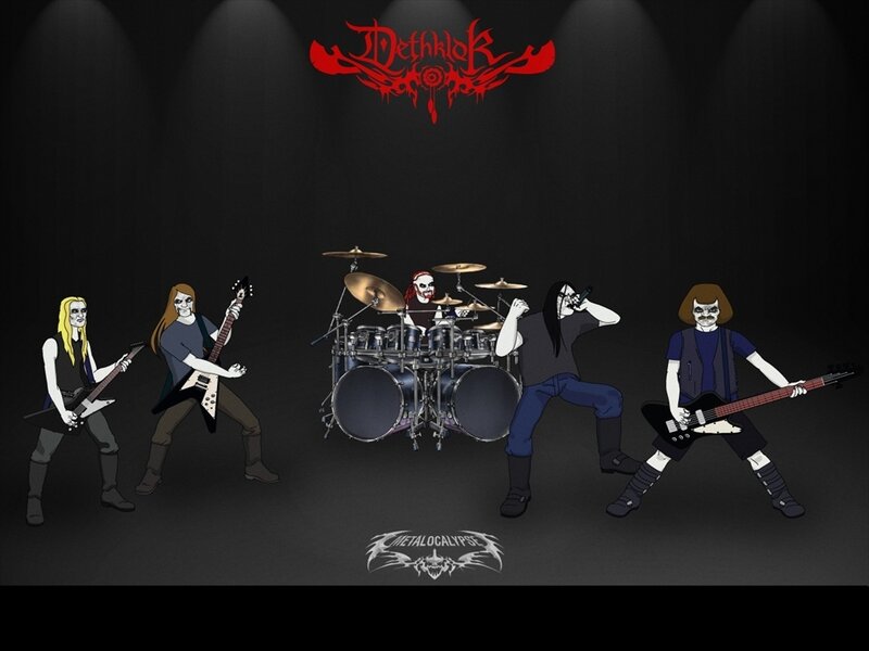 Metal band performing on stage