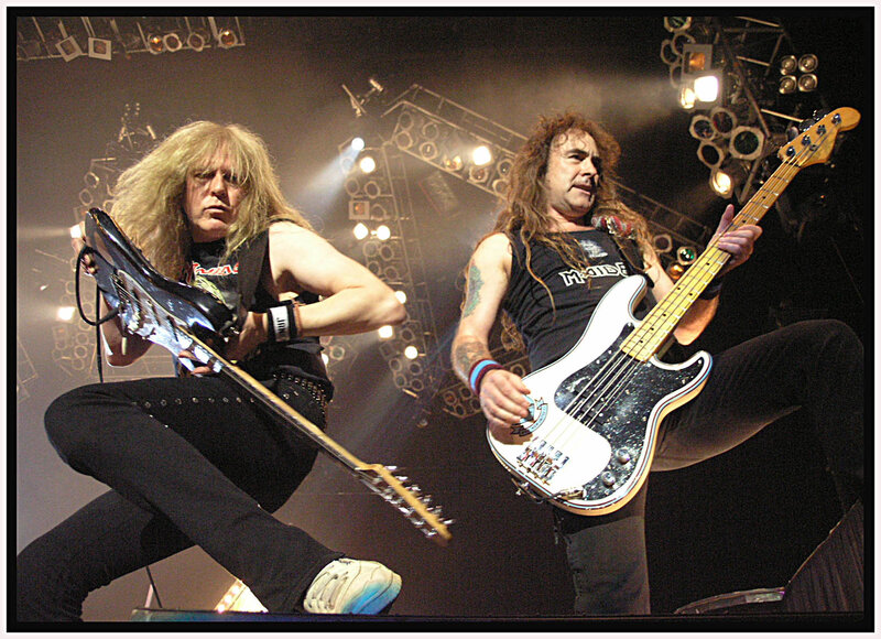 Metal band performing on stage