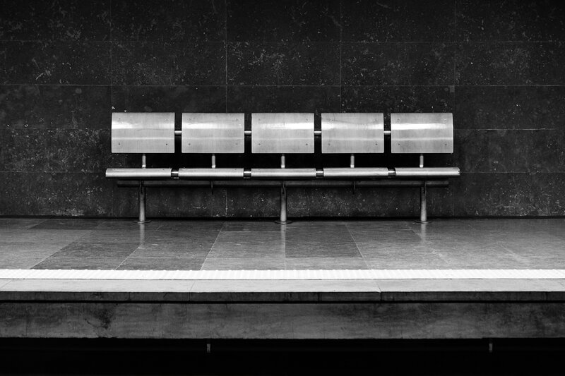 Metal Bench in Subway