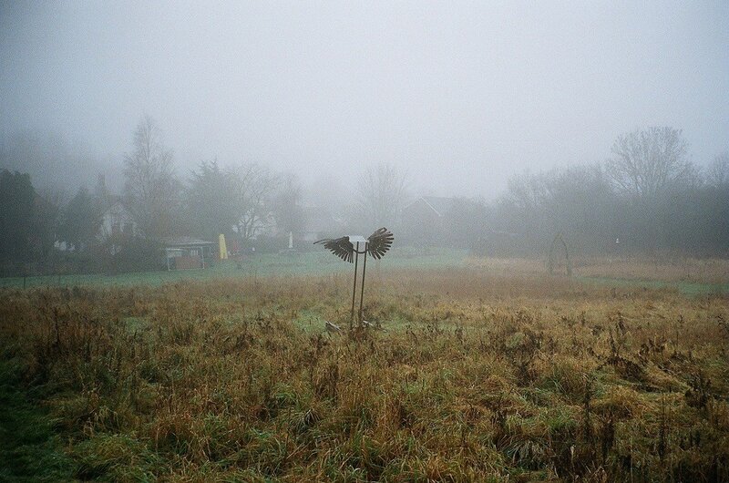 Metal Bird Sculpture — Gray