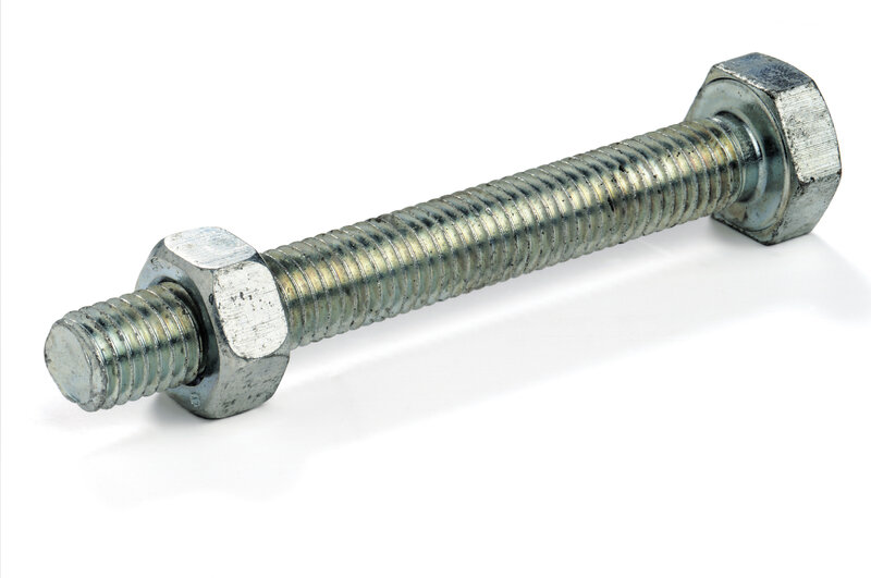 metal bolt with nuts