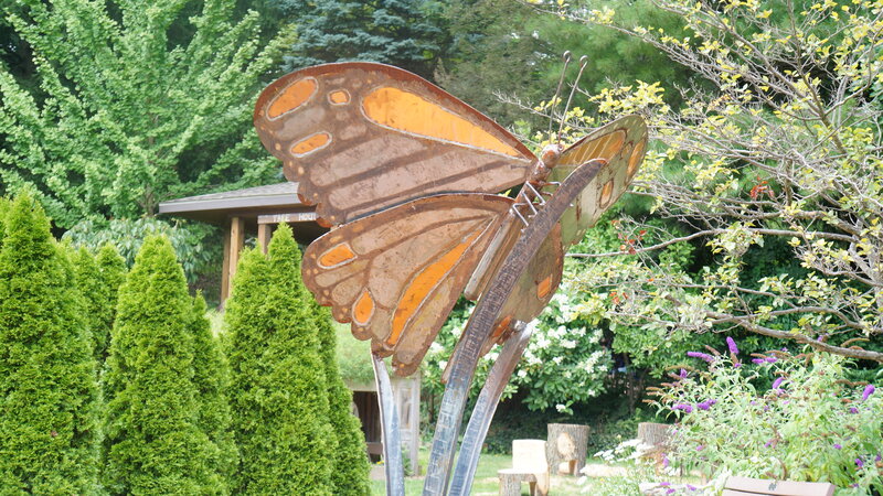 Metal Butterfly Sculpture — Green, Serene