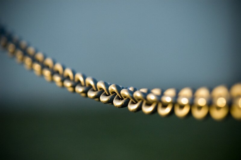 metal chain in focus