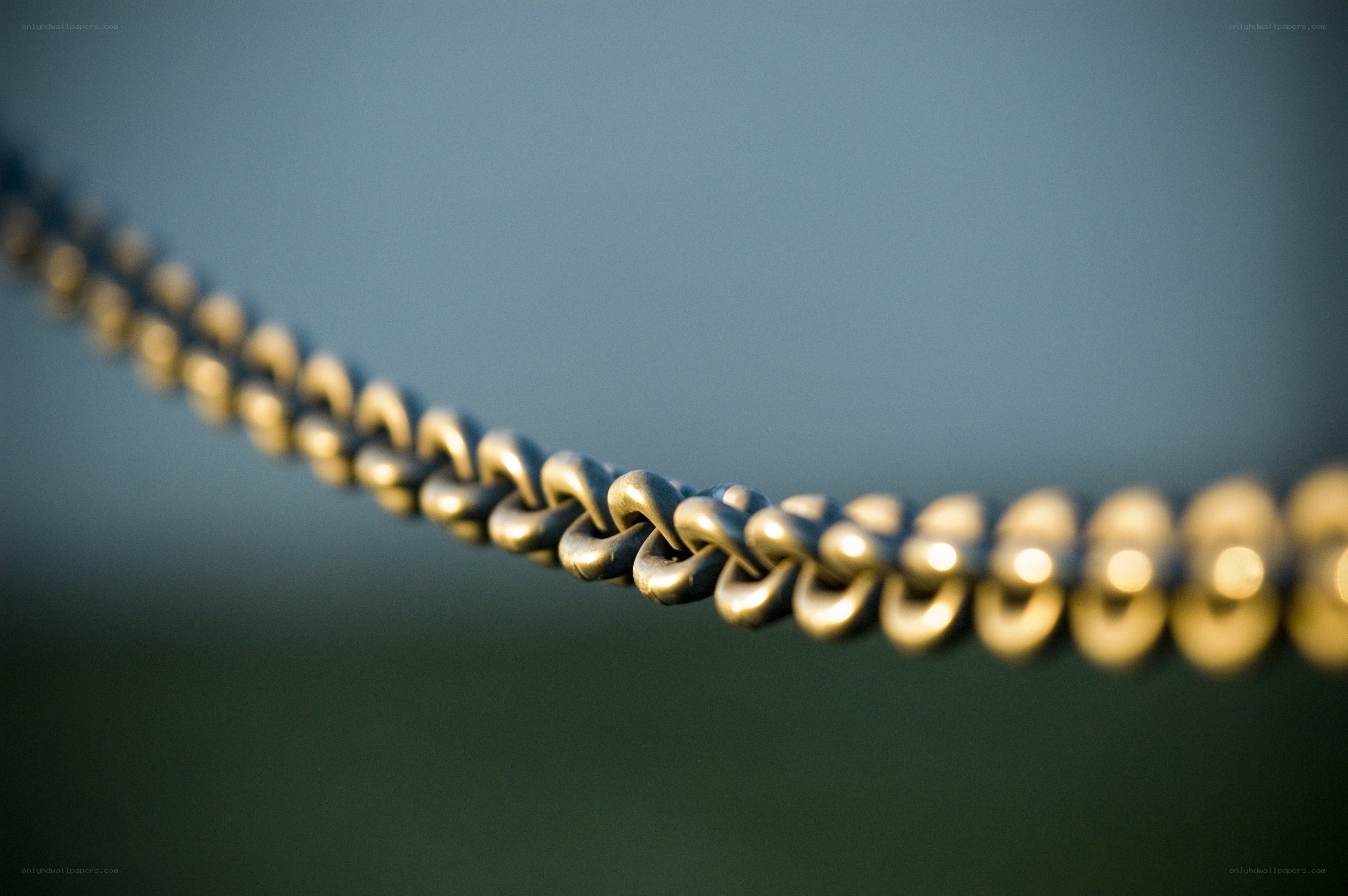 metal chain in focus