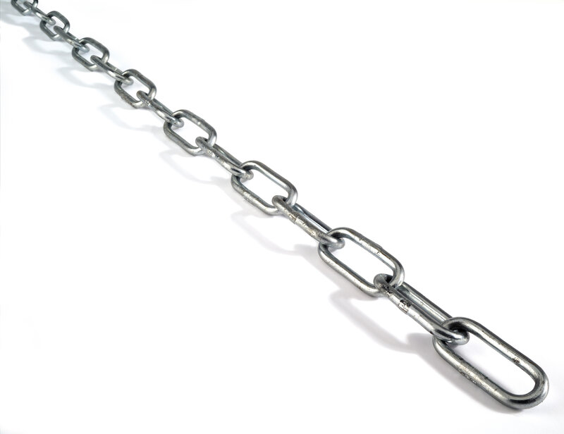 metal chain on white background