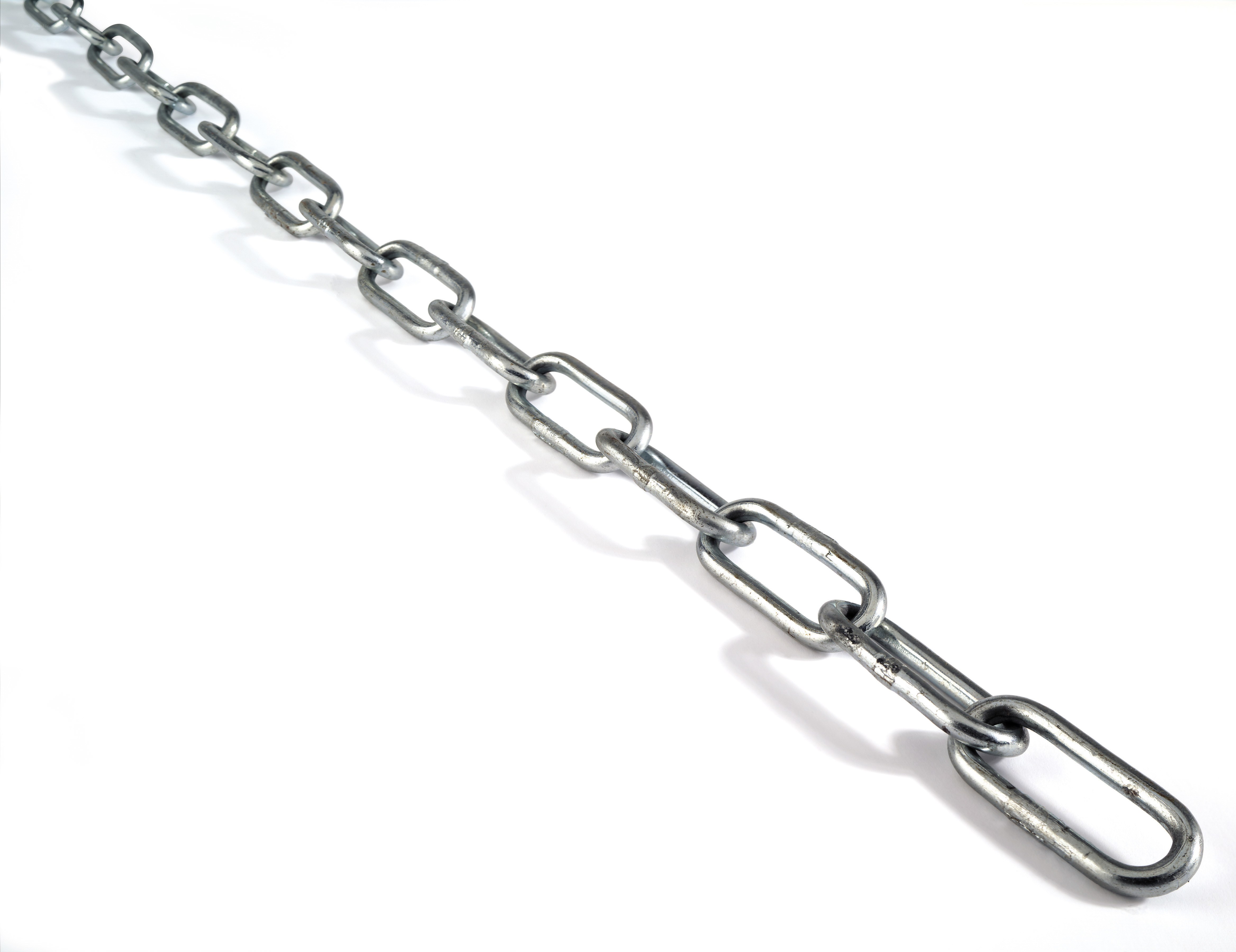 metal chain on white background