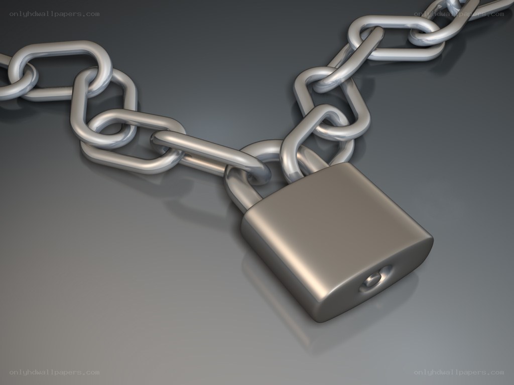 metal chain with padlock