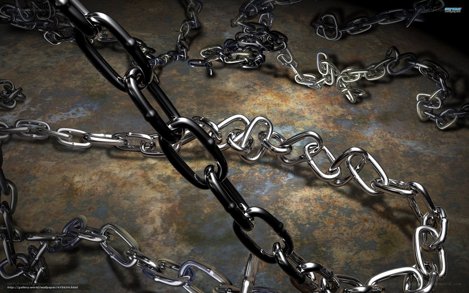metal chains on stone floor