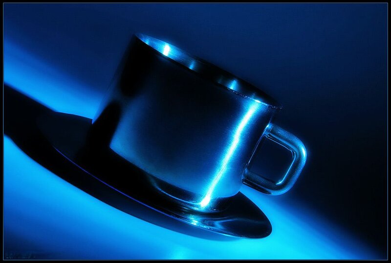 Metal Cup on Saucer
