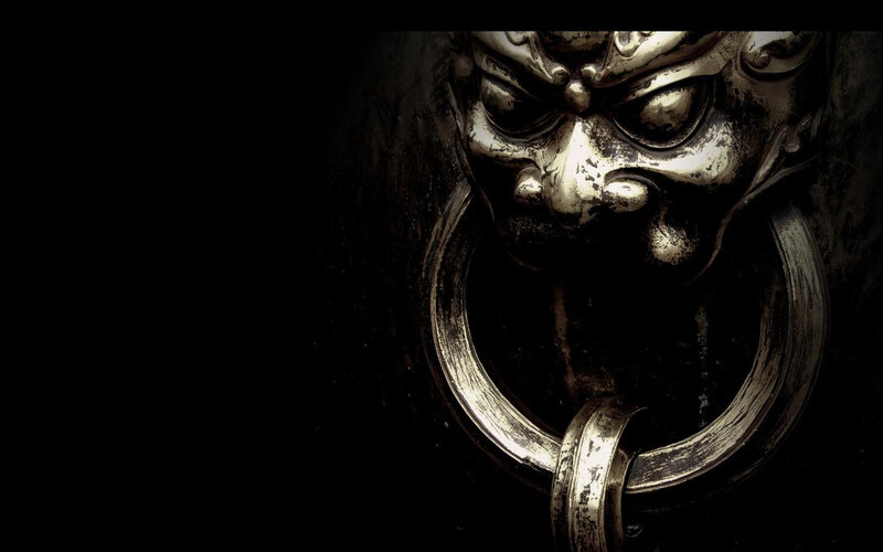 Metal Door Knocker — Black, Dramatic