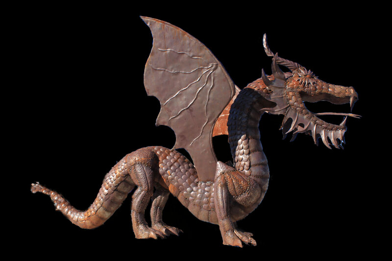 Metal Dragon Sculpture