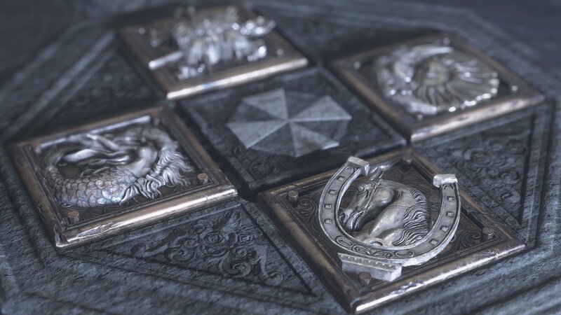 Metal Emblems on Stone