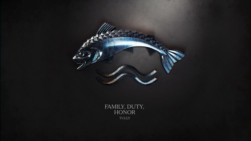 Metal Fish Emblem — Black, Dramatic, Digital Art, Waves