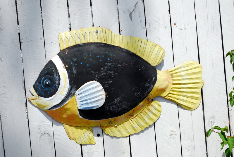 Metal Fish Sculpture — Black