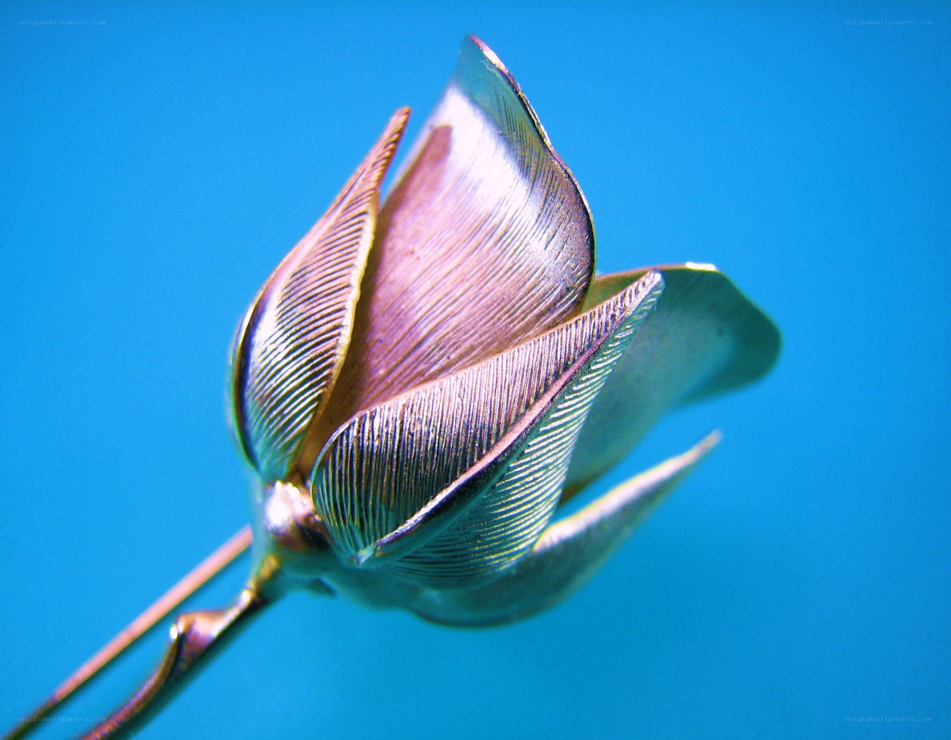 Metal flower brooch