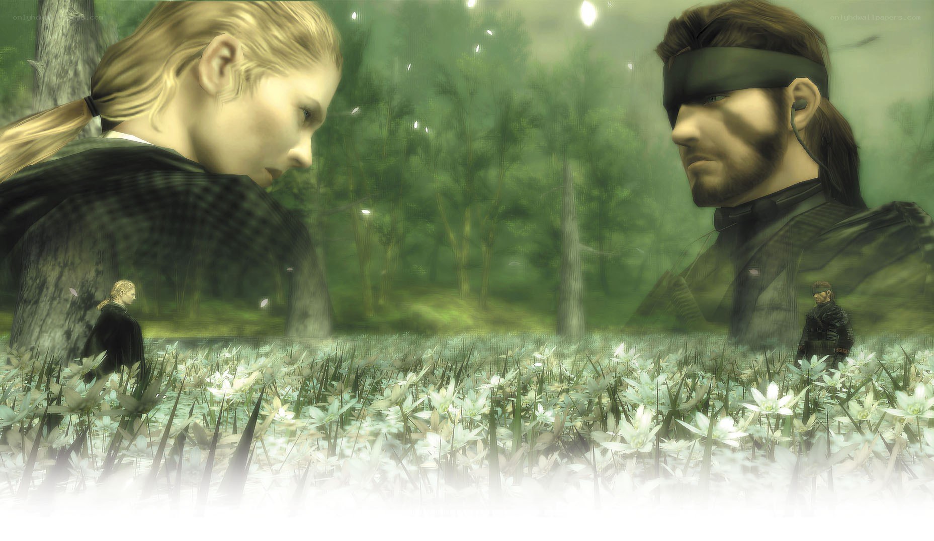 Metal Gear Solid 4 characters in a field