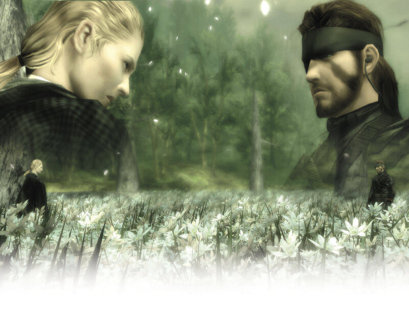 Metal Gear Solid characters in a field