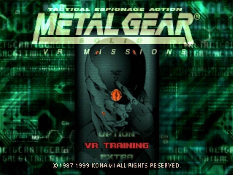 Metal Gear Solid VR Missions title screen