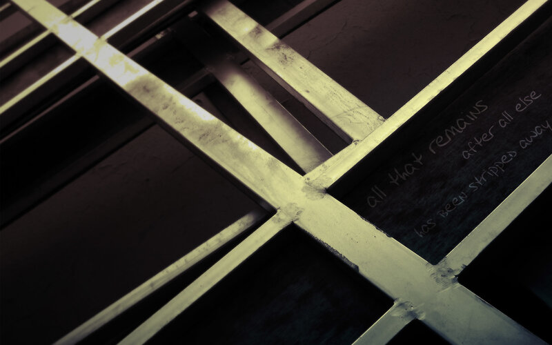 Metal Grid Structure — Black, Dramatic