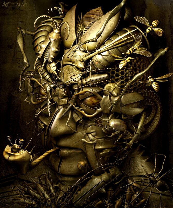 Metal Insect Sculpture