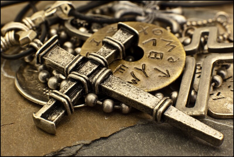 metal jewelry with cross pendant