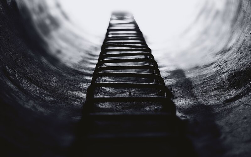 Metal Ladder in Tunnel