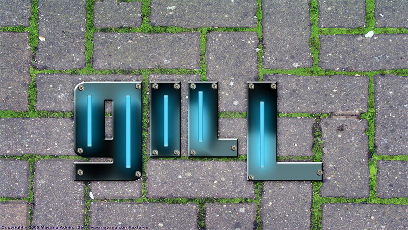 Metal Letters on Pavement