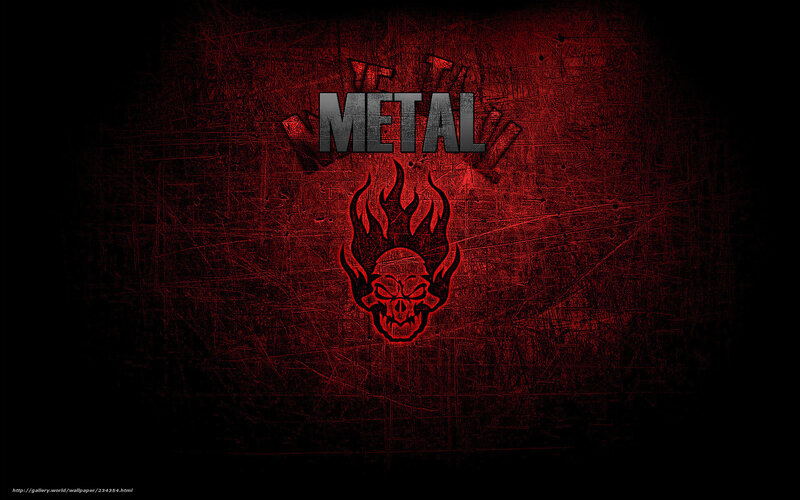 Metal logo with skull and flames
