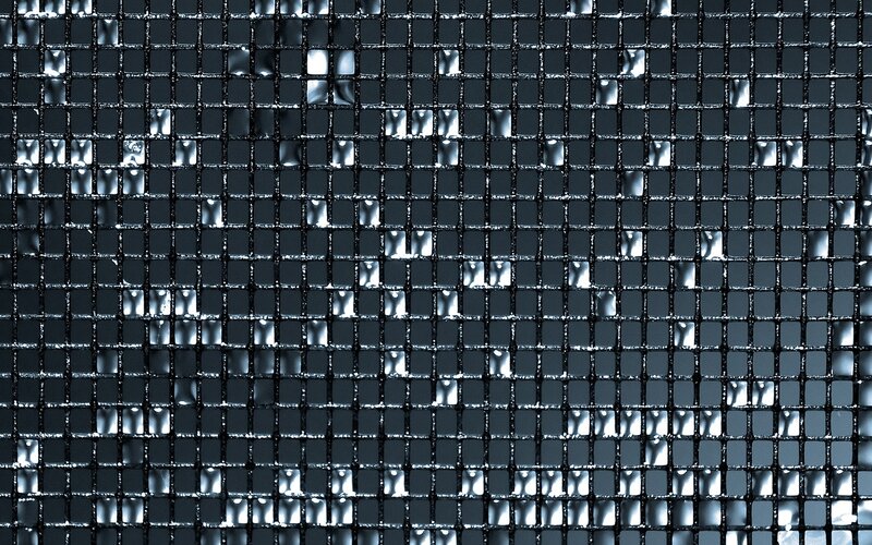 Metal Mesh Grid — Black, Neutral, Photograph, Reflection, Gray